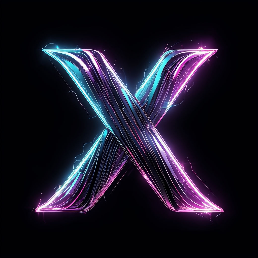 Futuristic Neon X Monogram Design with Electric Colors Monogram