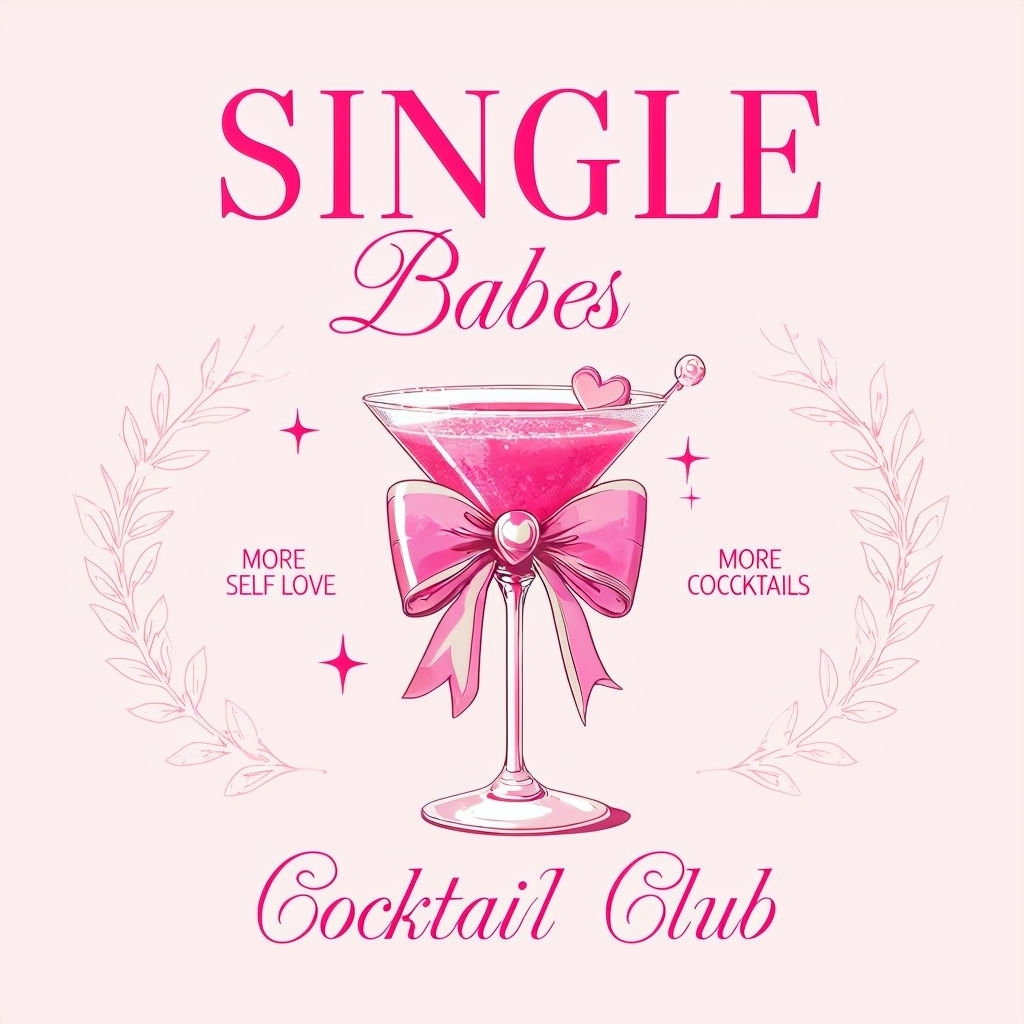 Cheerful Single Babes Self Love Cocktail Club T-Shirt