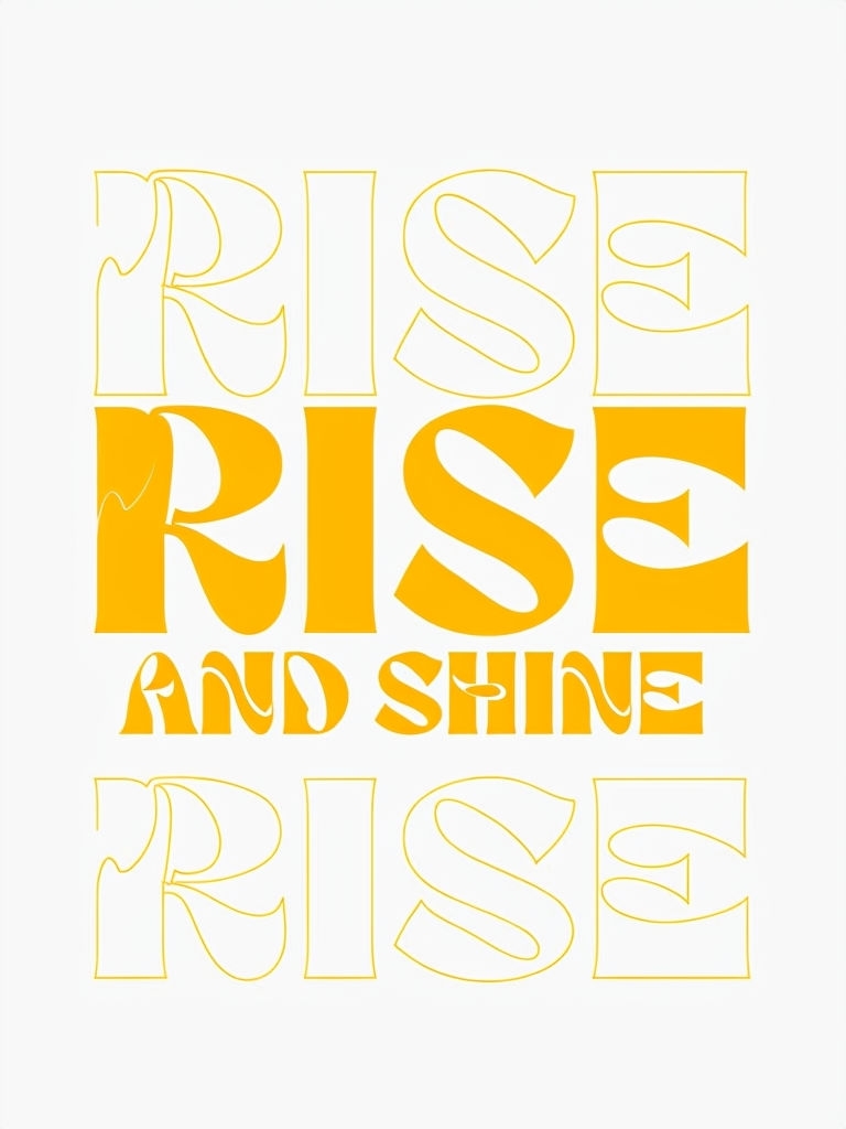 Vibrant RISE AND SHINE Motivational Typography T-Shirt