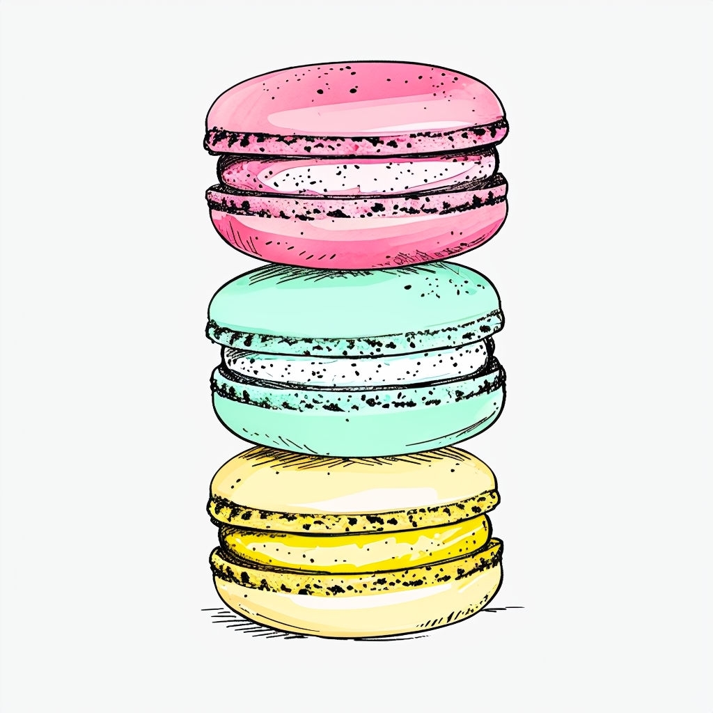 Pastel Colored Stack of Macarons Sketch Mug