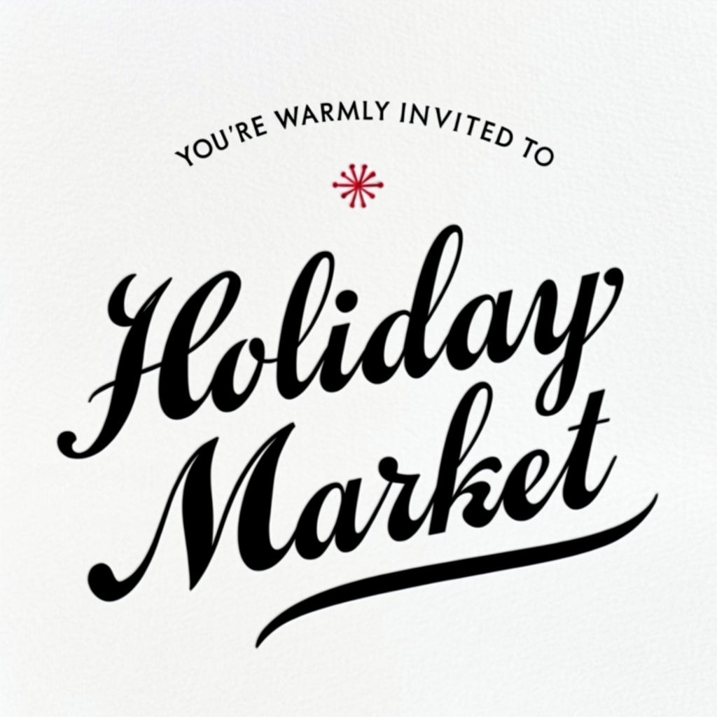 Elegant Invitation Card Design for Holiday Market Event Social Media Post