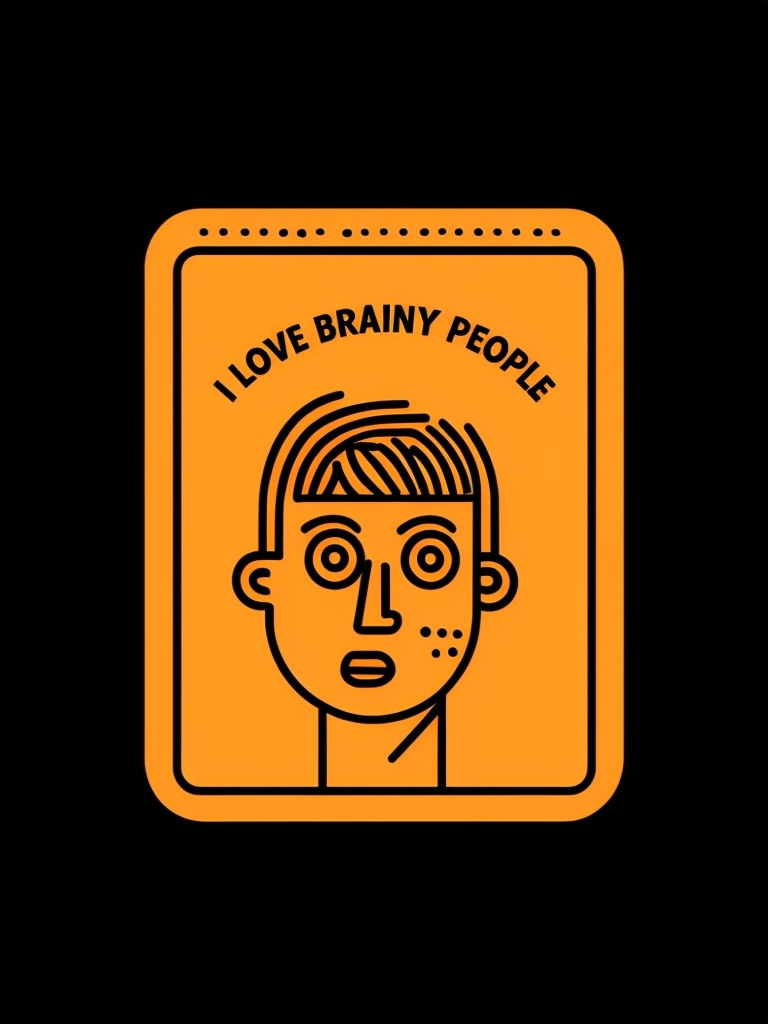 I Love Brainy People Minimalist Cartoon T-Shirt