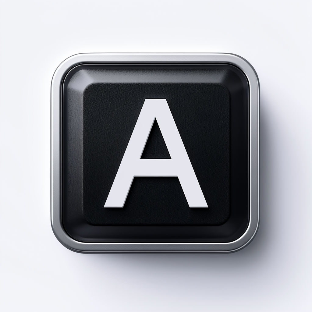 Sleek Modern Monogram 'A' Keyboard Key Art for Branding Monogram