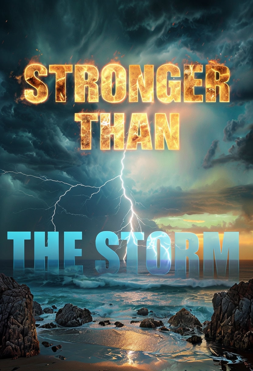 Dramatic 'Stronger Than The Storm' Ocean Art for Poster