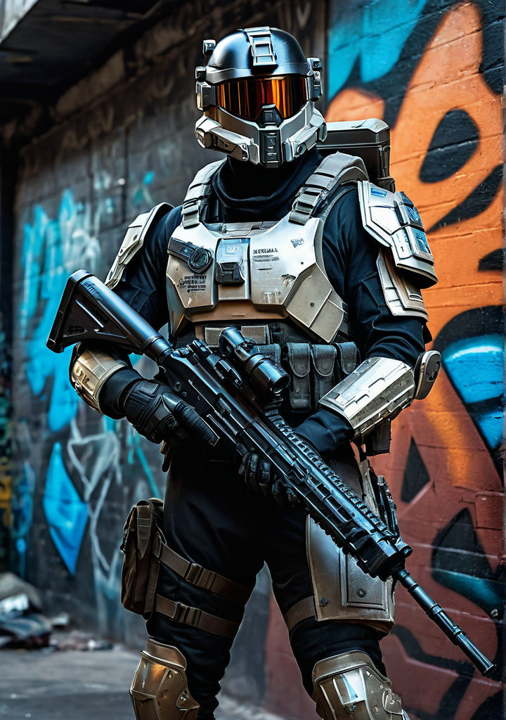 Science Fiction Militia Infantryman Clad In Light Armor By 