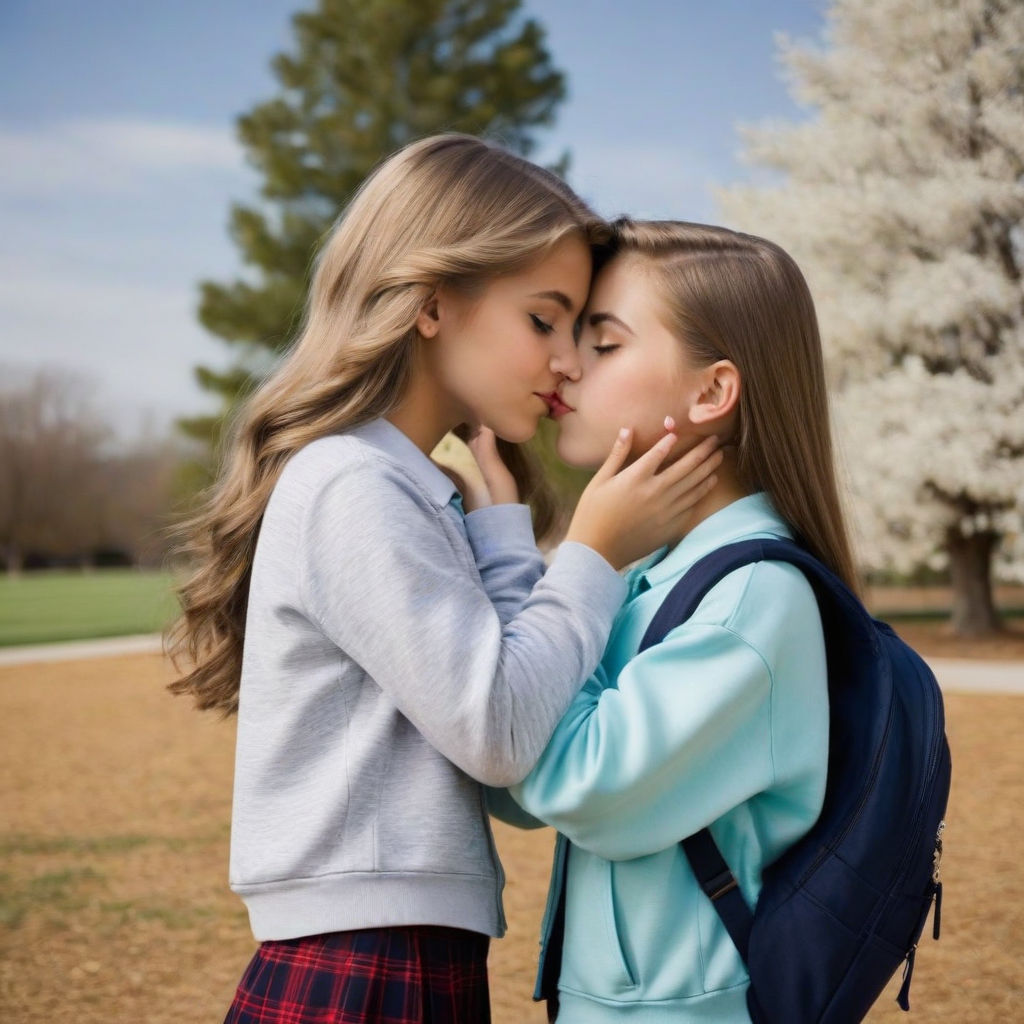 Girl kissing