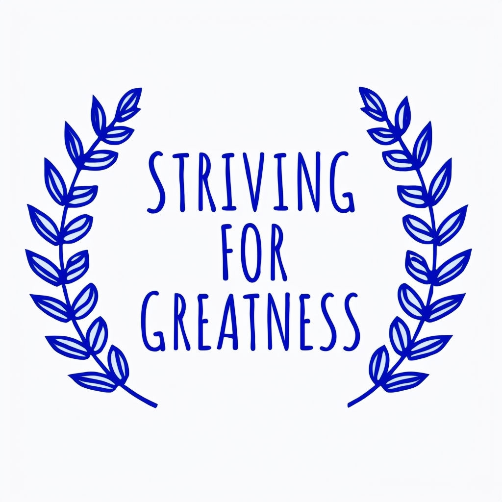 Striving for Greatness Navy Blue Laurel Wreath Mug