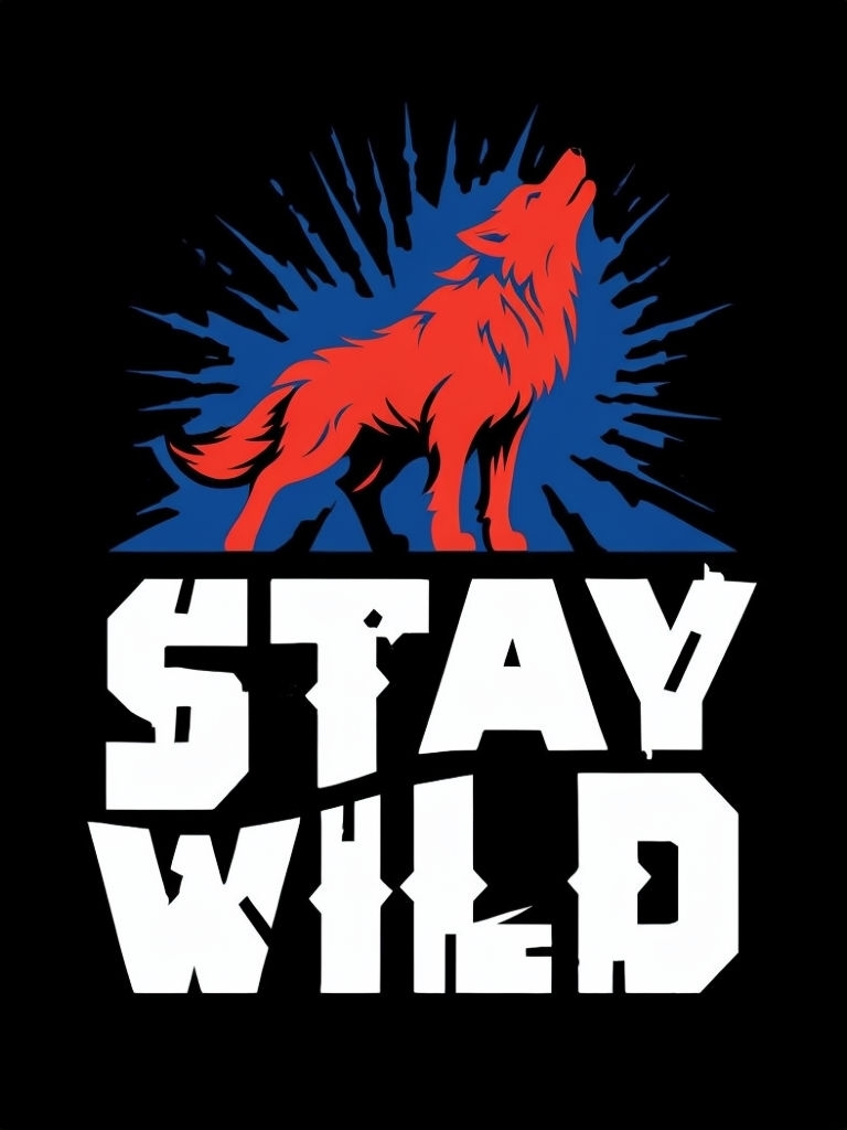 Bold Stay Wild Howling Wolf Graphic T-Shirt