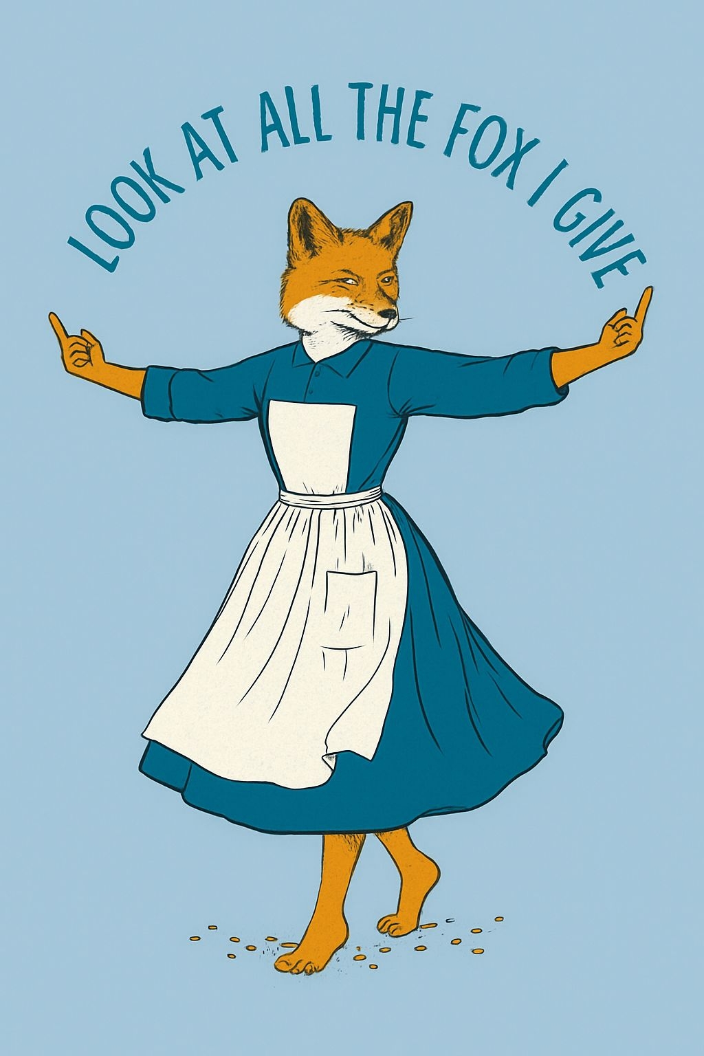 Whimsical Fox Character with Playful Expression Poster