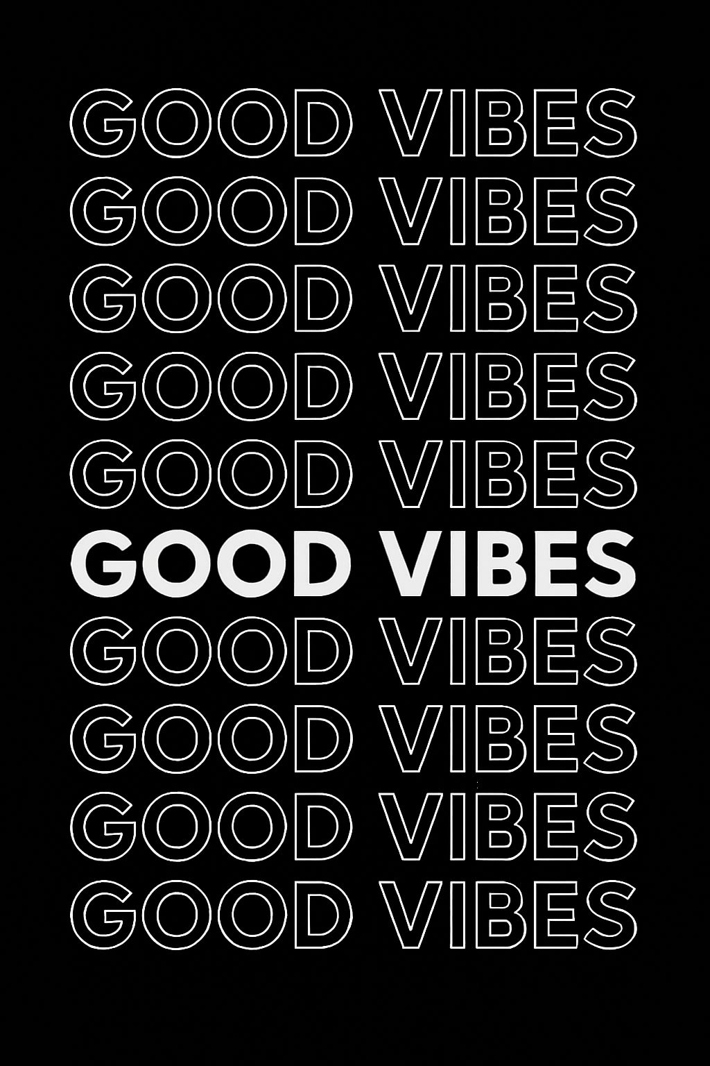 Minimalist Good Vibes Repetitive Typography T-Shirt