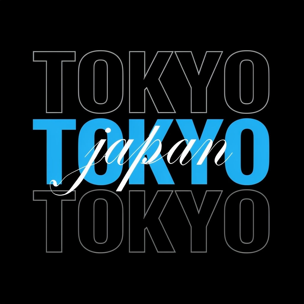 Modern Tokyo Typography Graphic Design T-Shirt