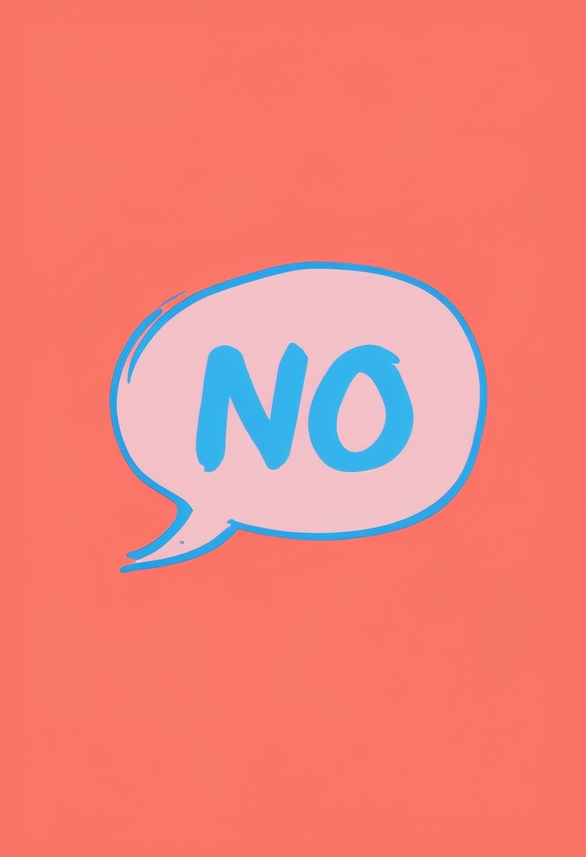 Minimalist Light Pink 'NO' Speech Bubble Poster