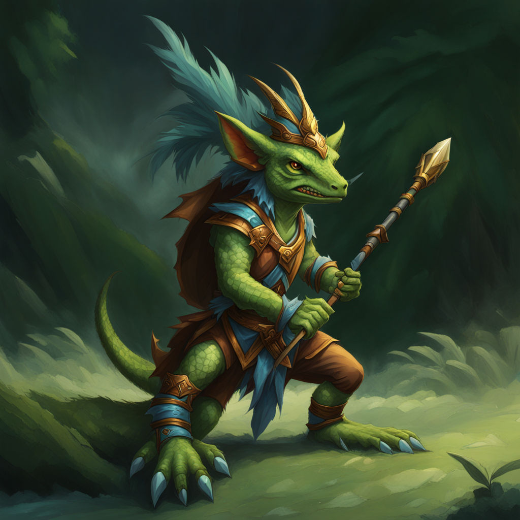 Blue skin kobold human lizard druid by Danila “hronomoon” Kiorpe ...