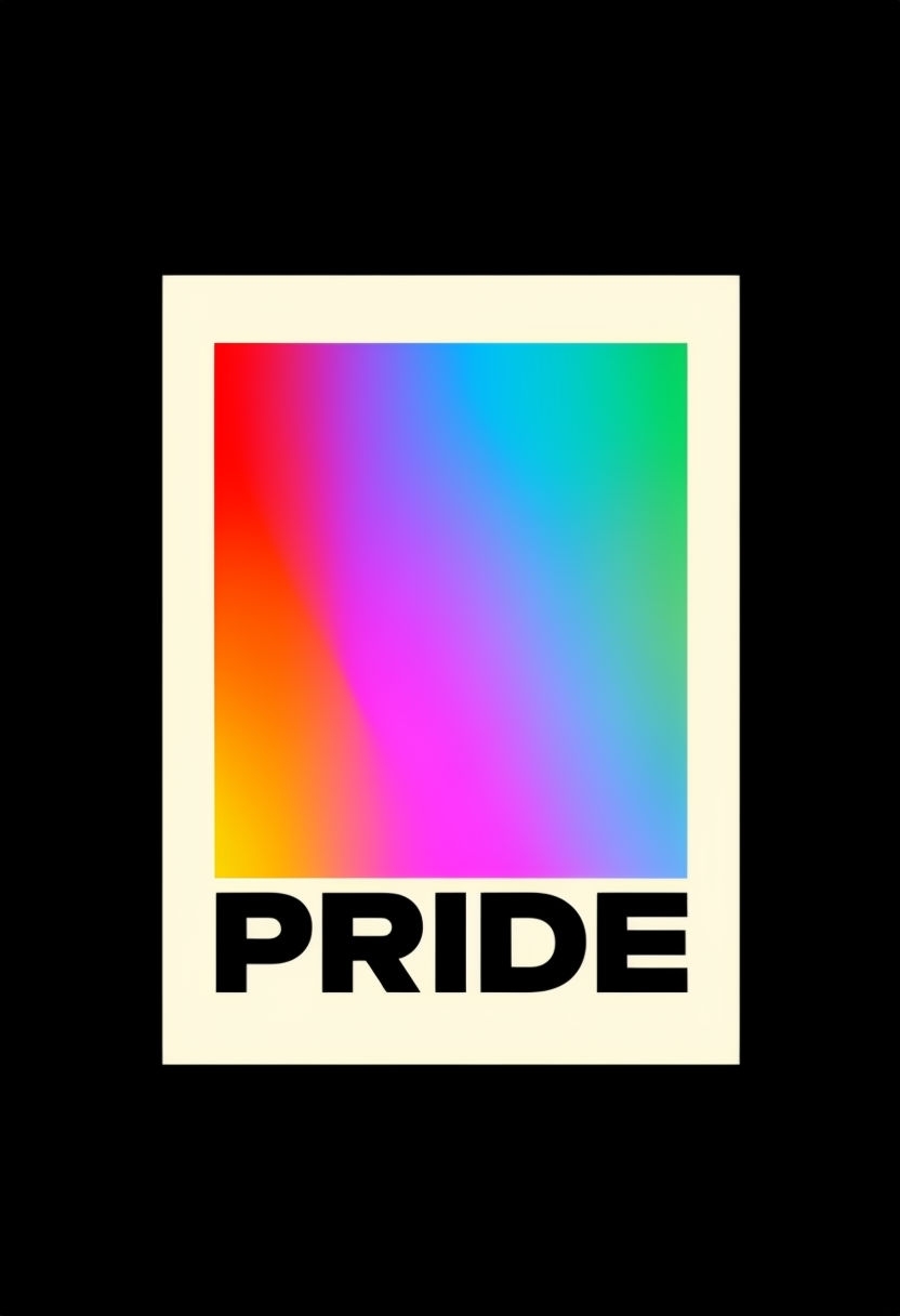 Vibrant Rainbow Gradient Pride Typography Minimalist T-Shirt