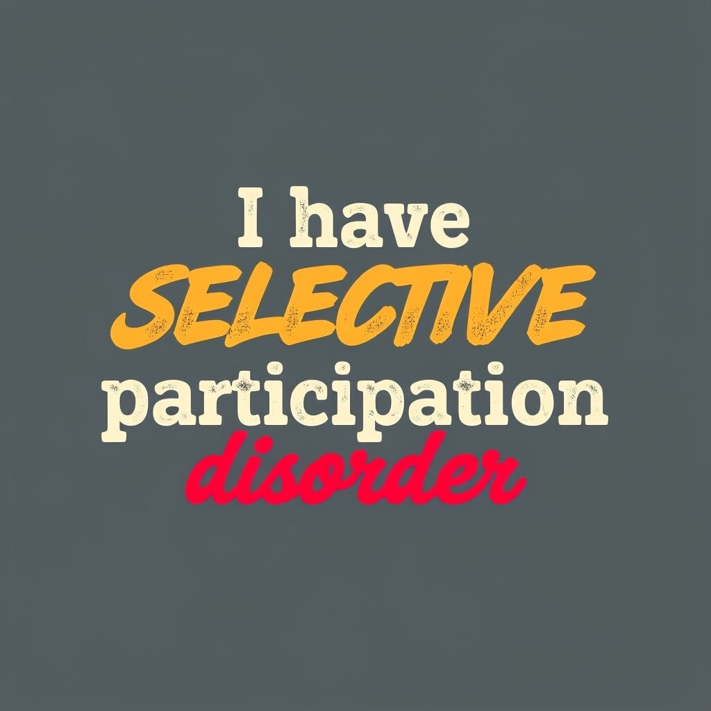 Humorous Selective Participation Disorder Quote T-Shirt