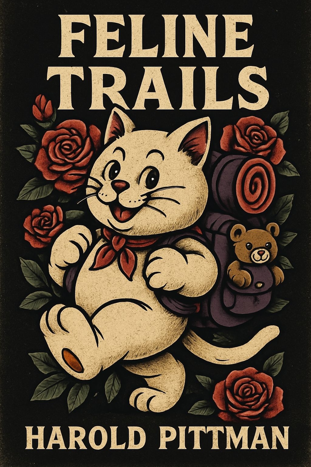 Cheerful Vintage Cartoon Cat Adventure EBook Cover