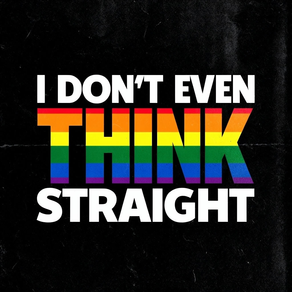 I Don't Even Think Straight Bold Rainbow T-Shirt