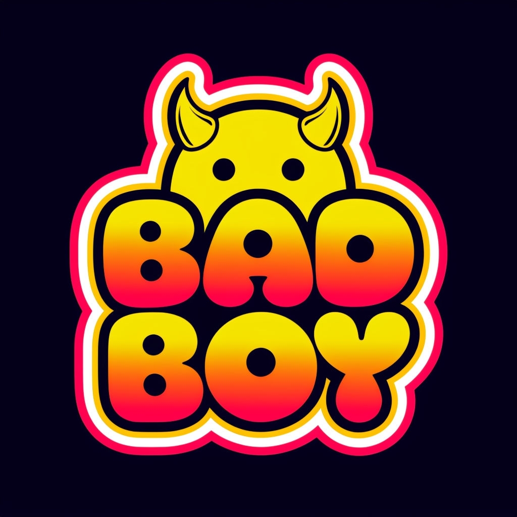 Playful Demon Face with Bad Boy Text T-Shirt