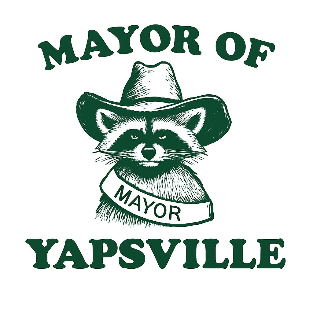 Serious Raccoon Mayor with Cowboy Hat Graphic T-Shirt