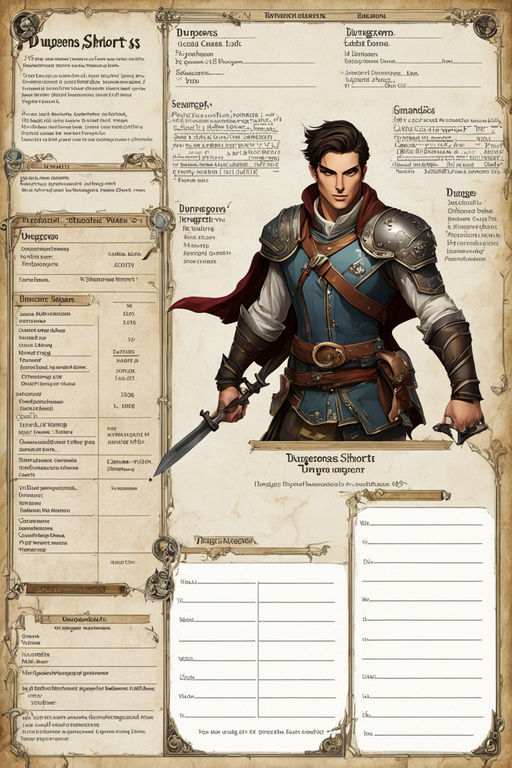 Create A Character Sheet For A Role Playing Game Called Dung By Er Manu Playground