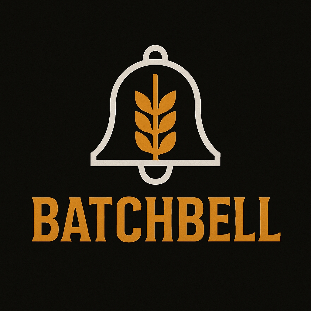 Minimalist Beige Bell Icon with Wheat Logo Design