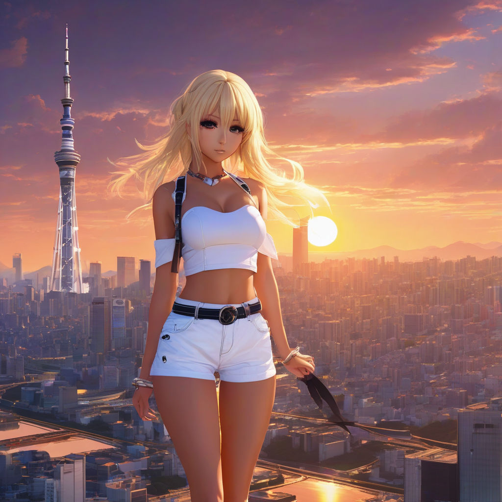 Anime giantess woman