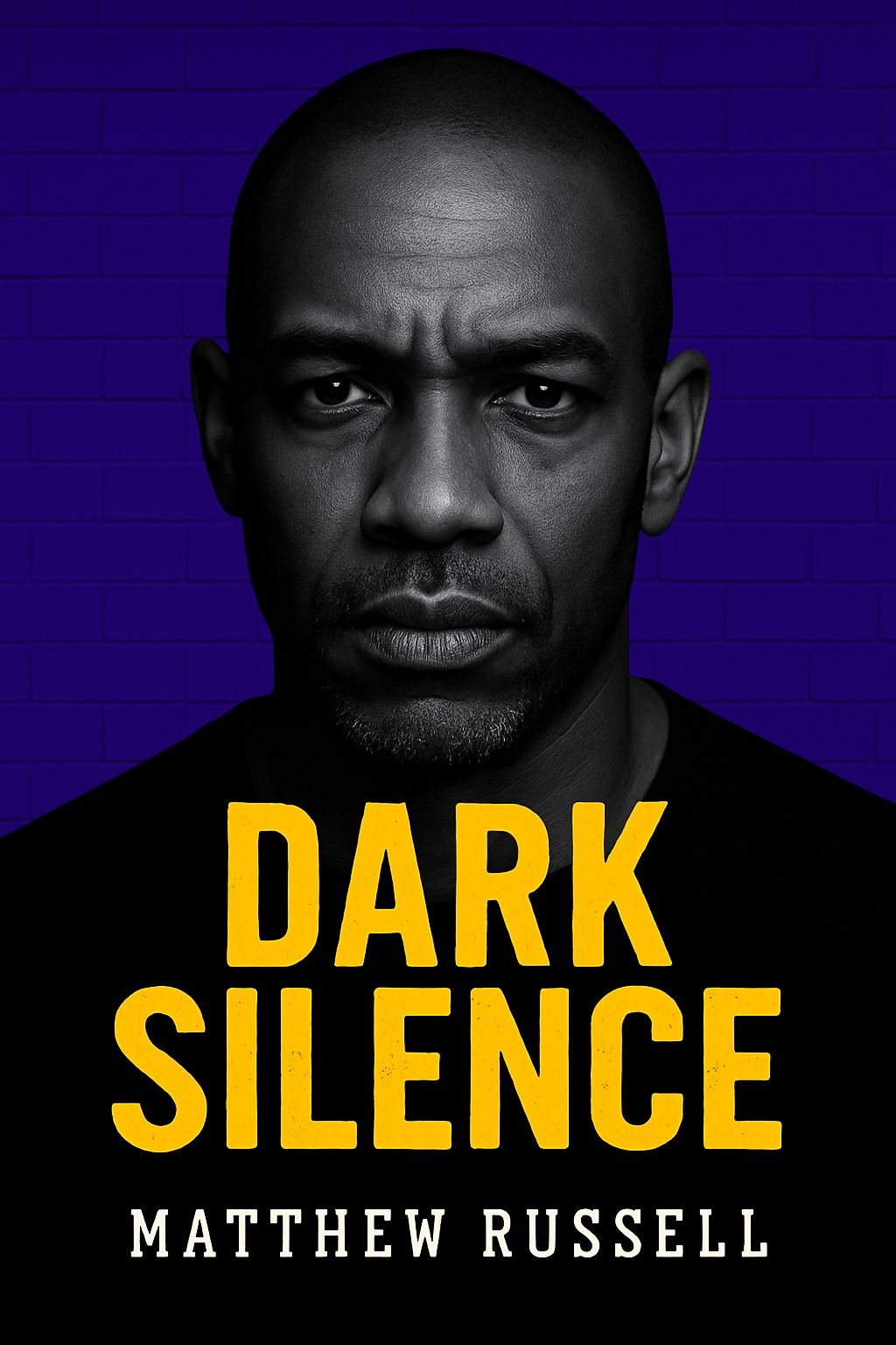 Dark Silence Portrait of Matthew Russell Against Blue Wall EBook Cover