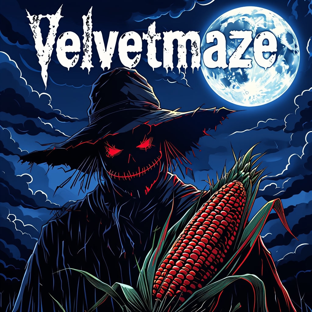 Sinister Scarecrow Velvetmaze Illustration for Spotify Album Cover