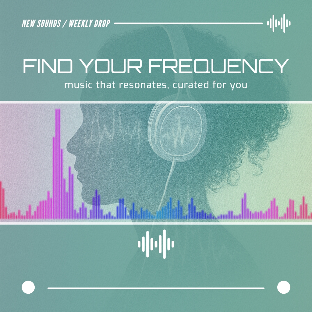 Modern Sound Waves Promotional Graphic for Music Lovers Instagram Post