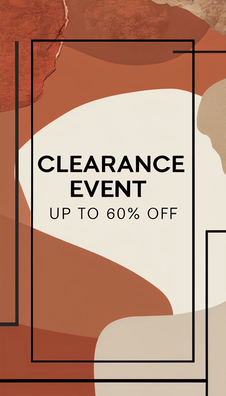 Modern Clearance Event Sale Ad with Bold Typography and Colors Ads
