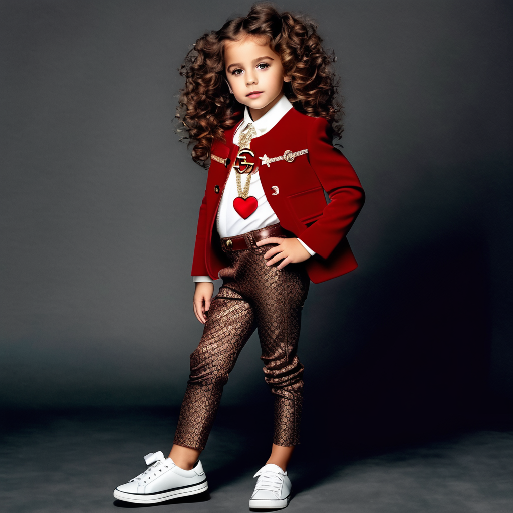 Full body of a really beautiful 5 year old girl with curly l... by ...