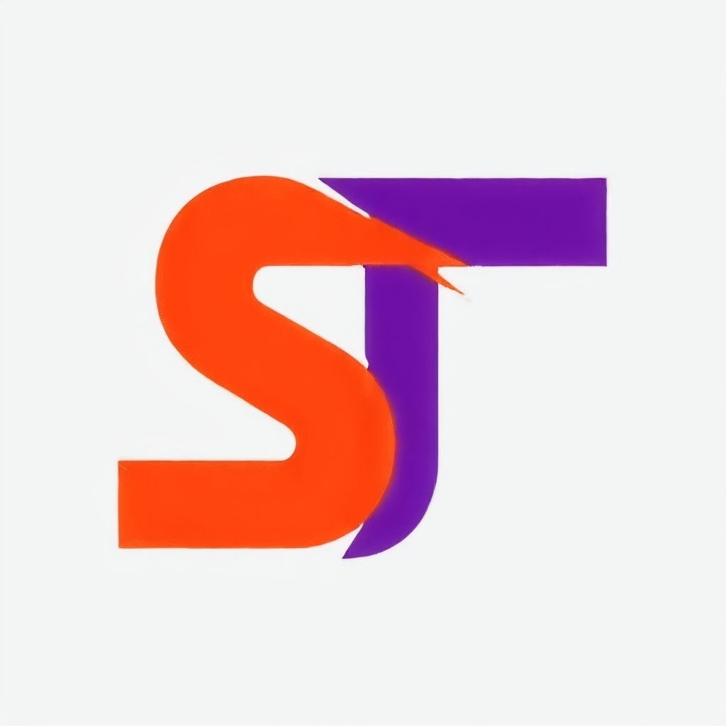 Vibrant Minimalist ST Monogram Design with Bold Colors Monogram