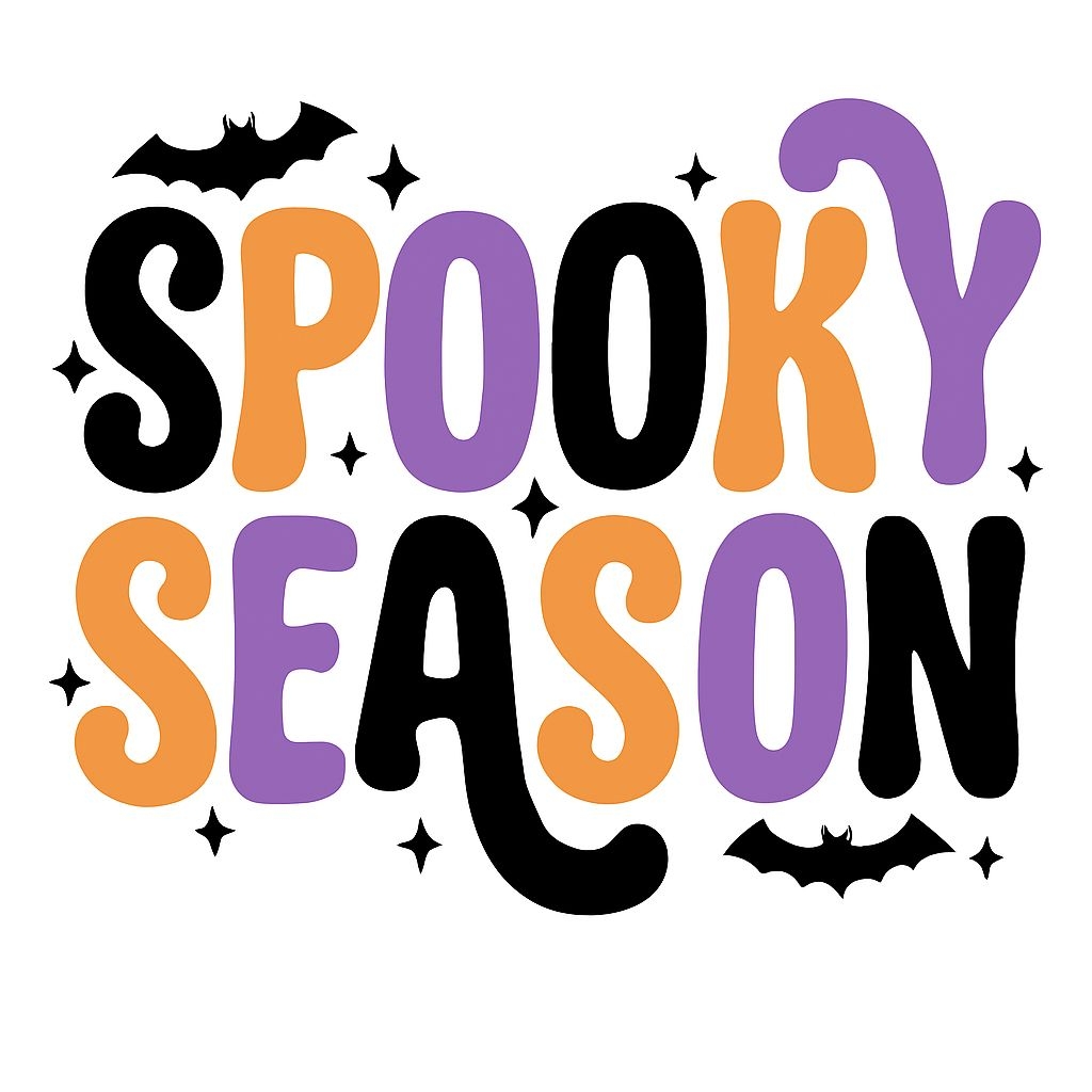 Playful Spooky Season Halloween Text with Colorful Letters Sticker
