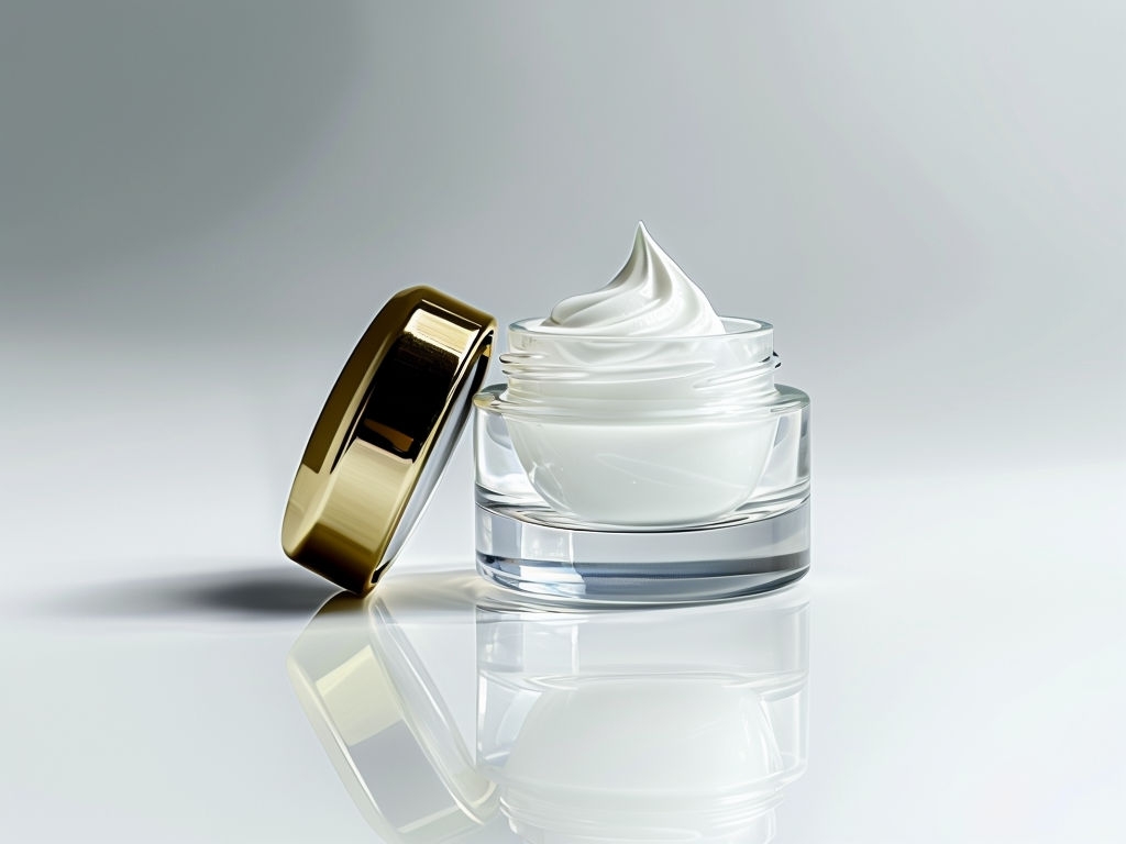 Elegant Minimalist Glass Jar with Cream Mockup
