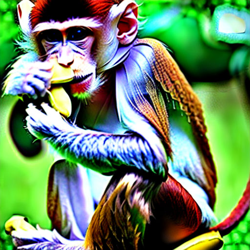 Monkey eating a bannana by •Mythical Myth• - Playground