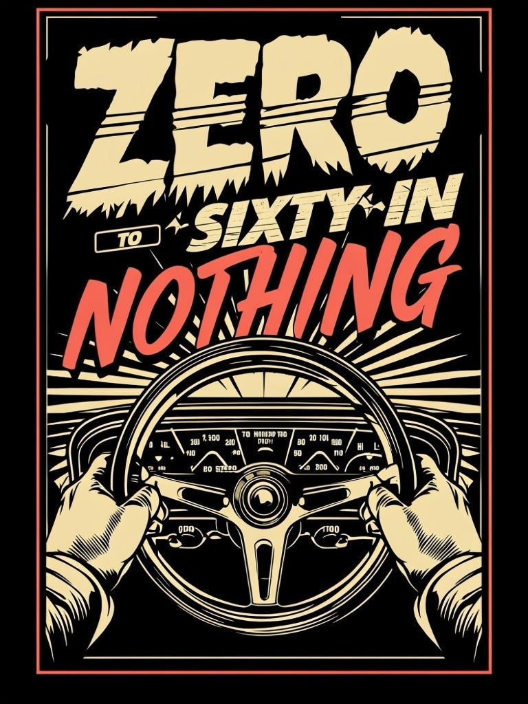 Vintage Steering Wheel Retro Typography T-Shirt