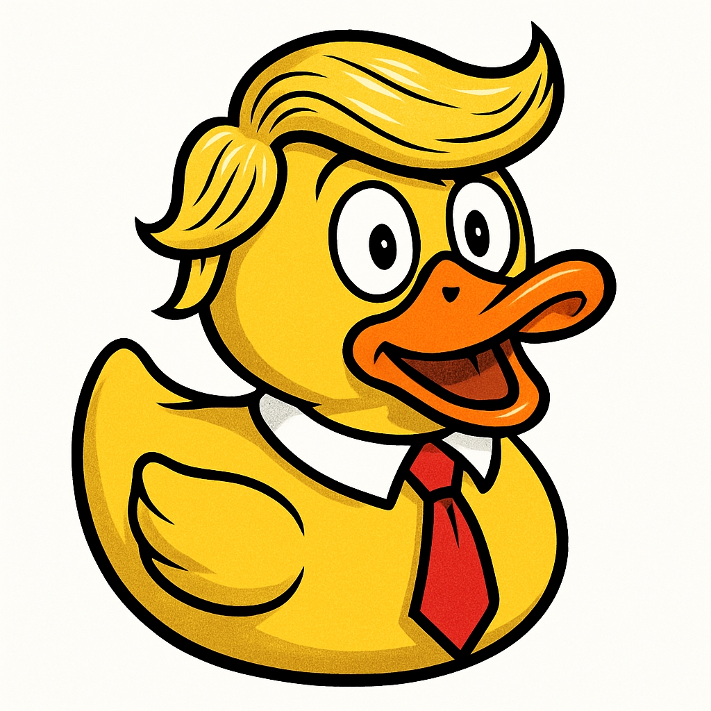 Playful Cartoon Yellow Rubber Duck with Tie Sticker