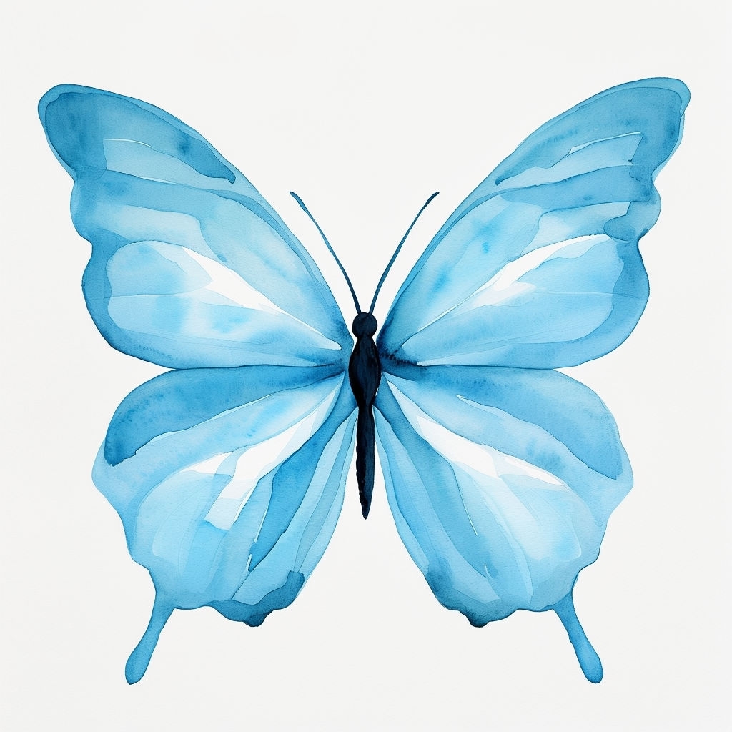 Delicate Watercolor Butterfly Illustration on White Background Sticker