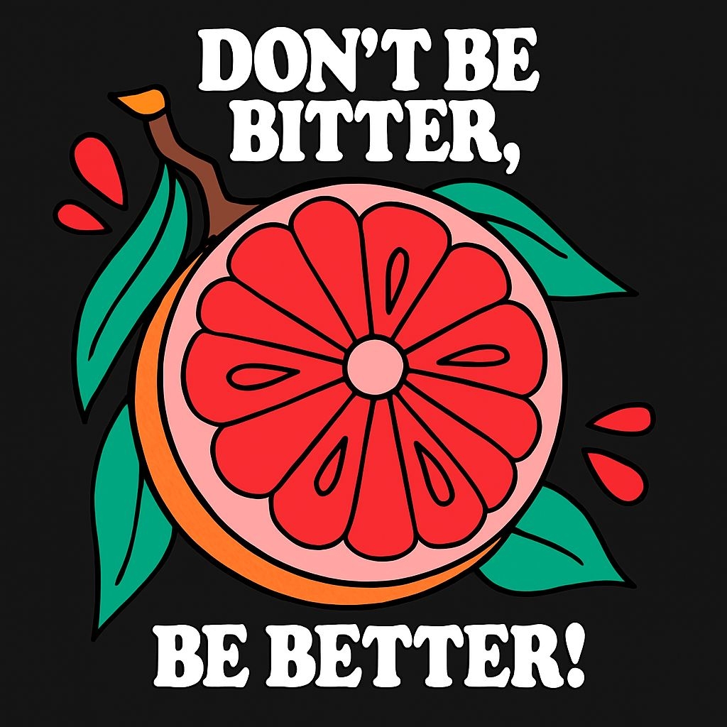 Vibrant Cartoon Grapefruit with Motivational Text T-Shirt