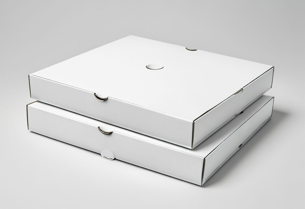 Minimalist White Pizza Boxes Product Photograph for EBook Cover