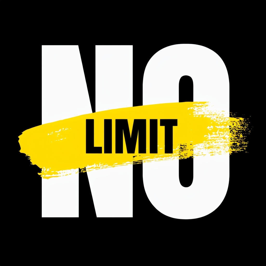 Bold Minimalist NO LIMIT Text Graphic T-Shirt