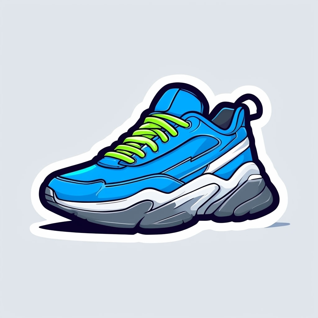 Vibrant Cartoon Sneaker Illustration Sticker