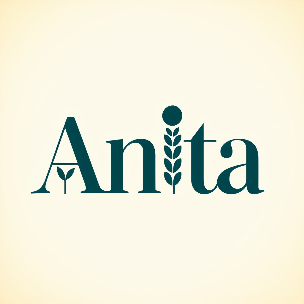 Elegant Minimalist Anita Logo with Nature-Inspired Elements