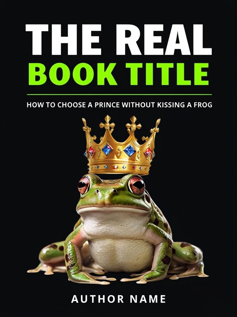 Modern Black EBook Cover Featuring Whimsical Frog Design