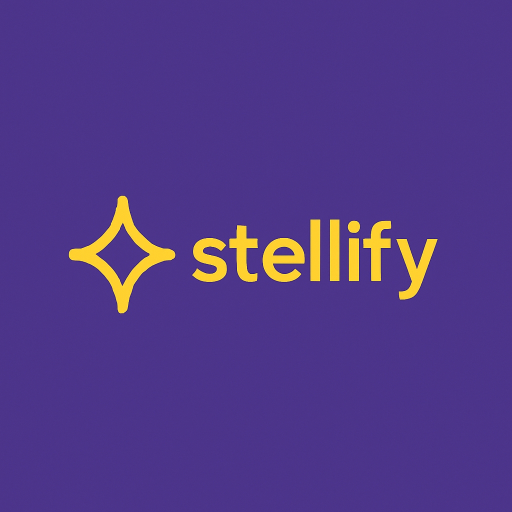 Bold Minimalist Amber Yellow Tellify Logo Design