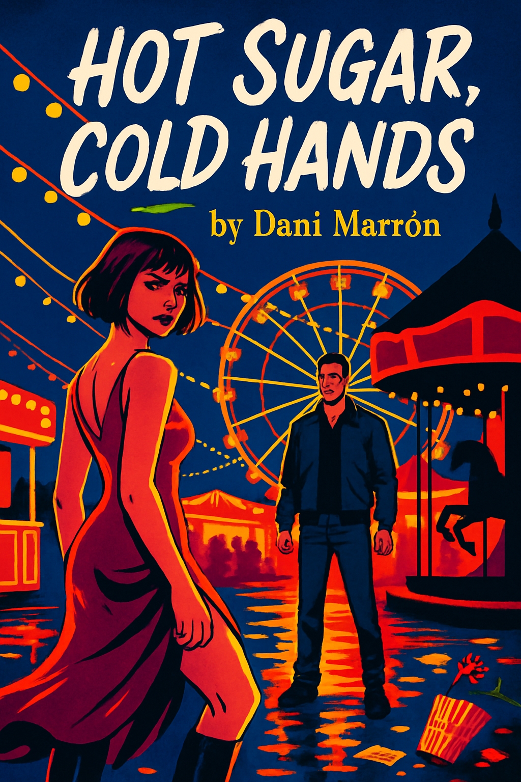 Hot Sugar Cold Hands Noir Comic Book Cover Art by Dani Marrón EBook Cover