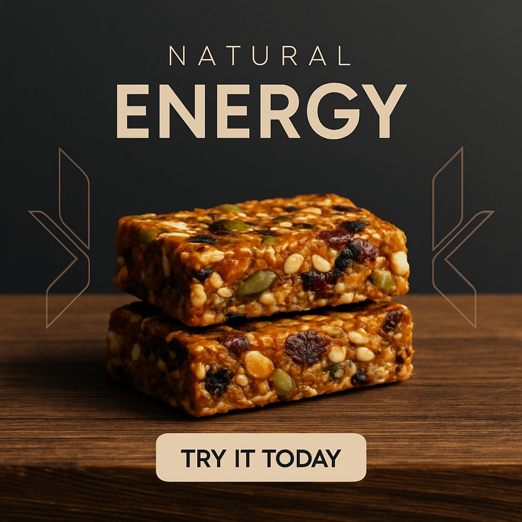 Natural Energy Bars Promotional Advertisement Design Ads