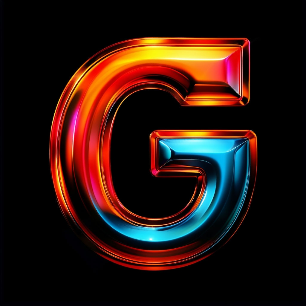Gleaming Metallic Letter G Logo Design with Vibrant Gradients Monogram