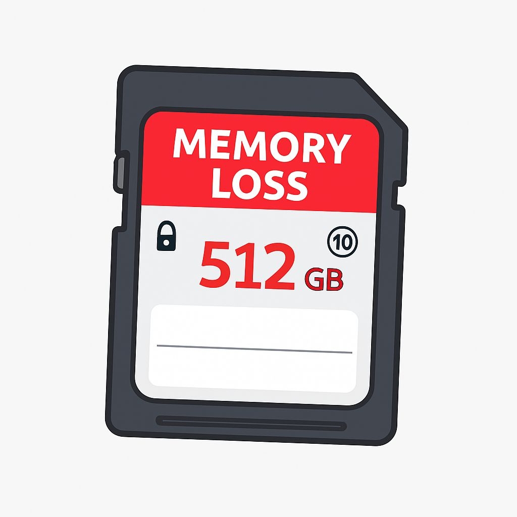 Memory Loss SD Card Illustration with Lock Icon Sticker