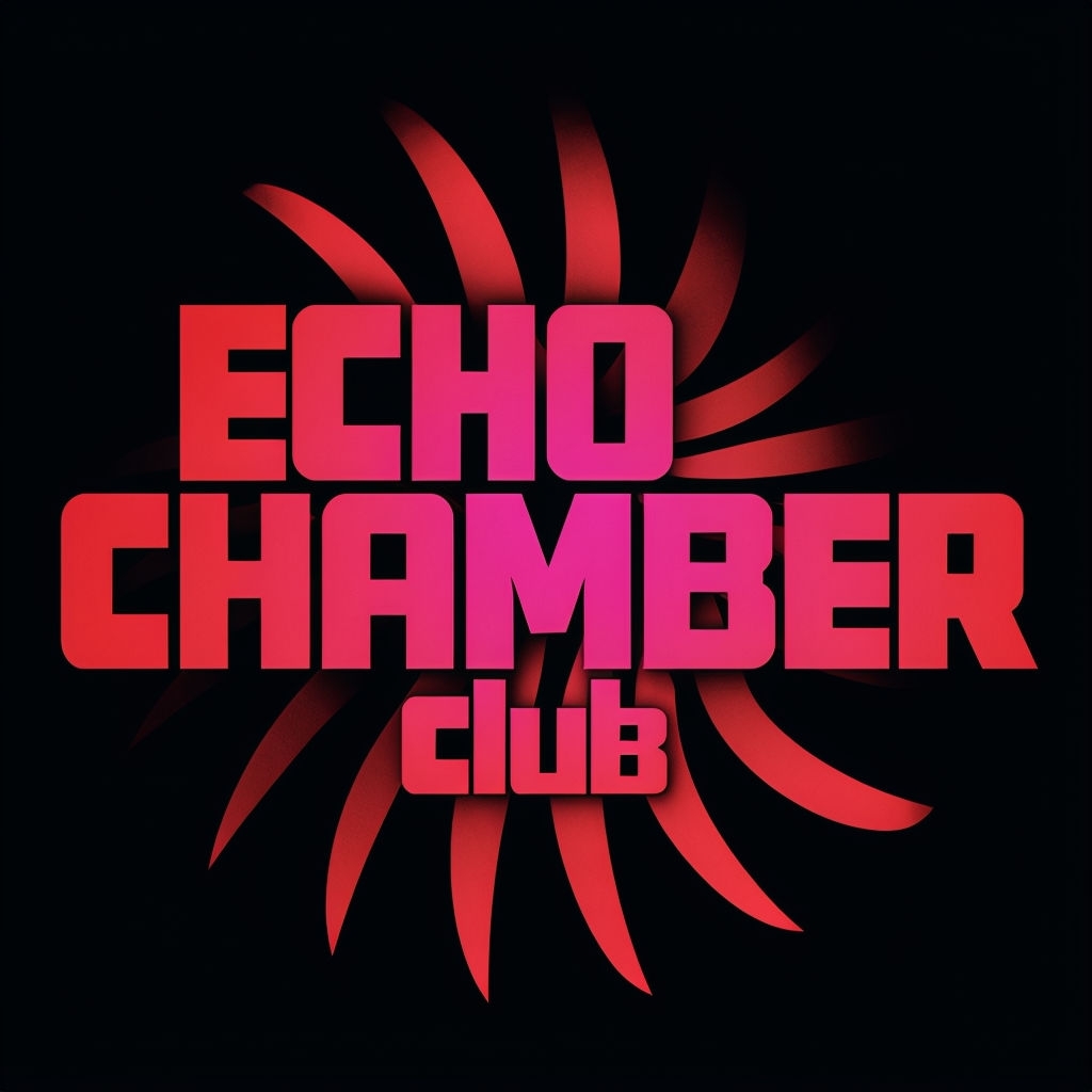 Bold Echo Chamber Club Logo with Abstract Wave Pattern